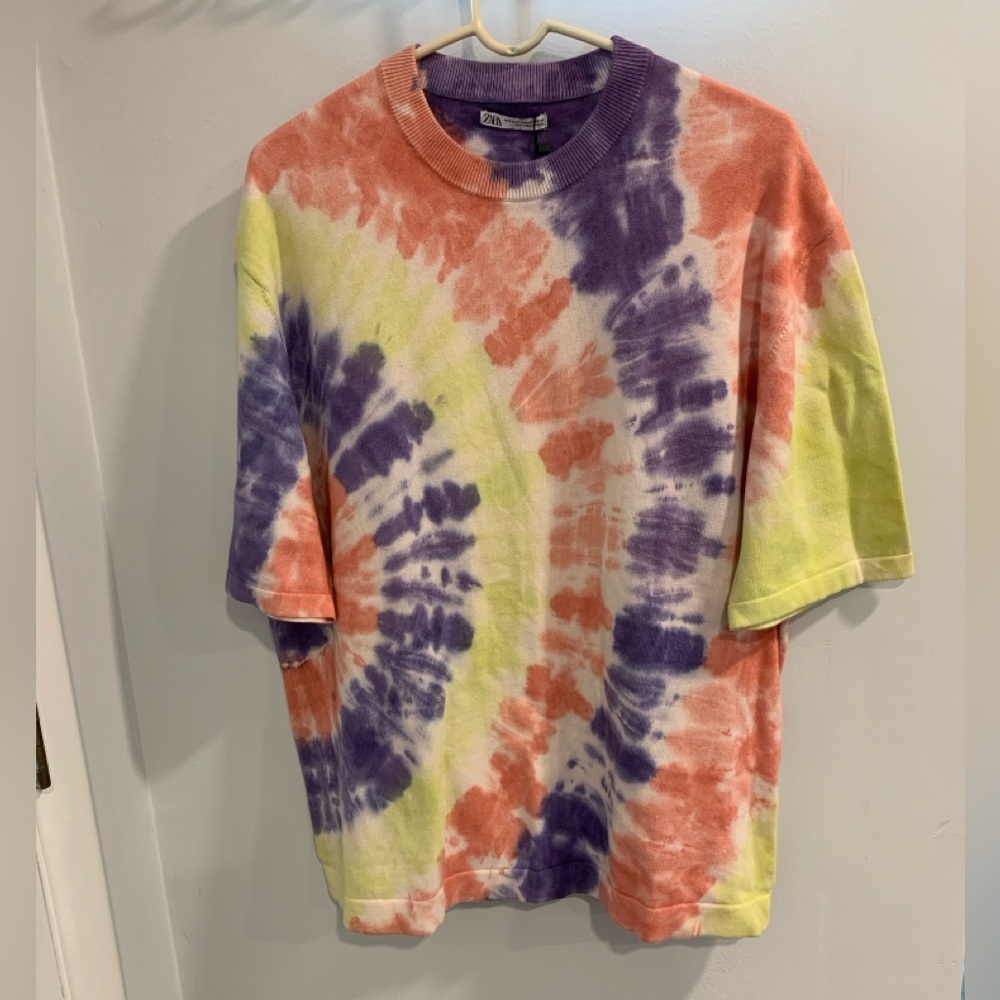 Zara Purple and Orange Oversized T-Shirt